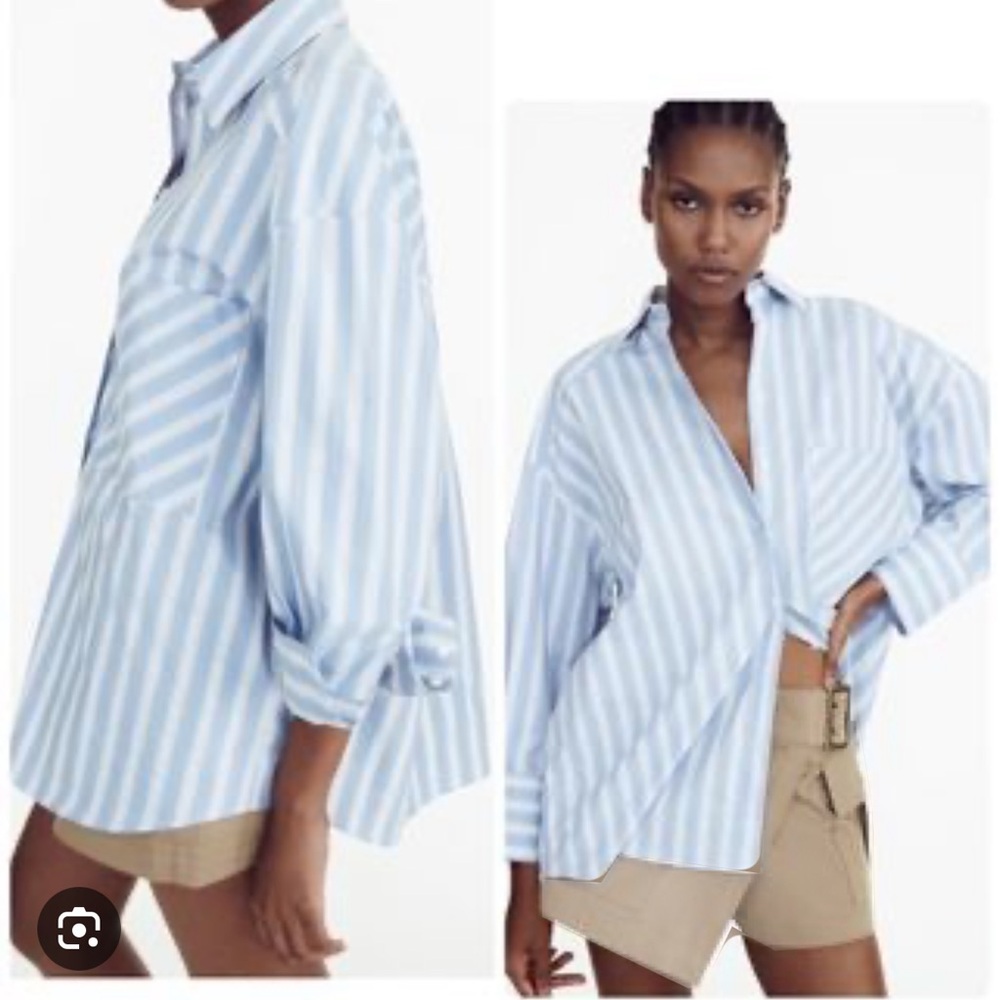 [ZARA] Oversized Striped Shirt
